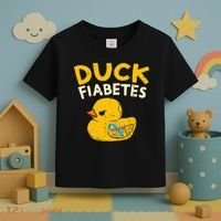 Diabetes Awareness I Duck Fiabetes I Cool Rubber Duck Toddler T-Shirt thumb 3
