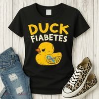 Diabetes Awareness I Duck Fiabetes I Cool Rubber Duck Women's T-Shirt thumb 3