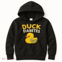 Diabetes Awareness I Duck Fiabetes I Cool Rubber Duck Kids Hoodie thumb 0
