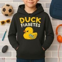 Diabetes Awareness I Duck Fiabetes I Cool Rubber Duck Kids Hoodie thumb 2