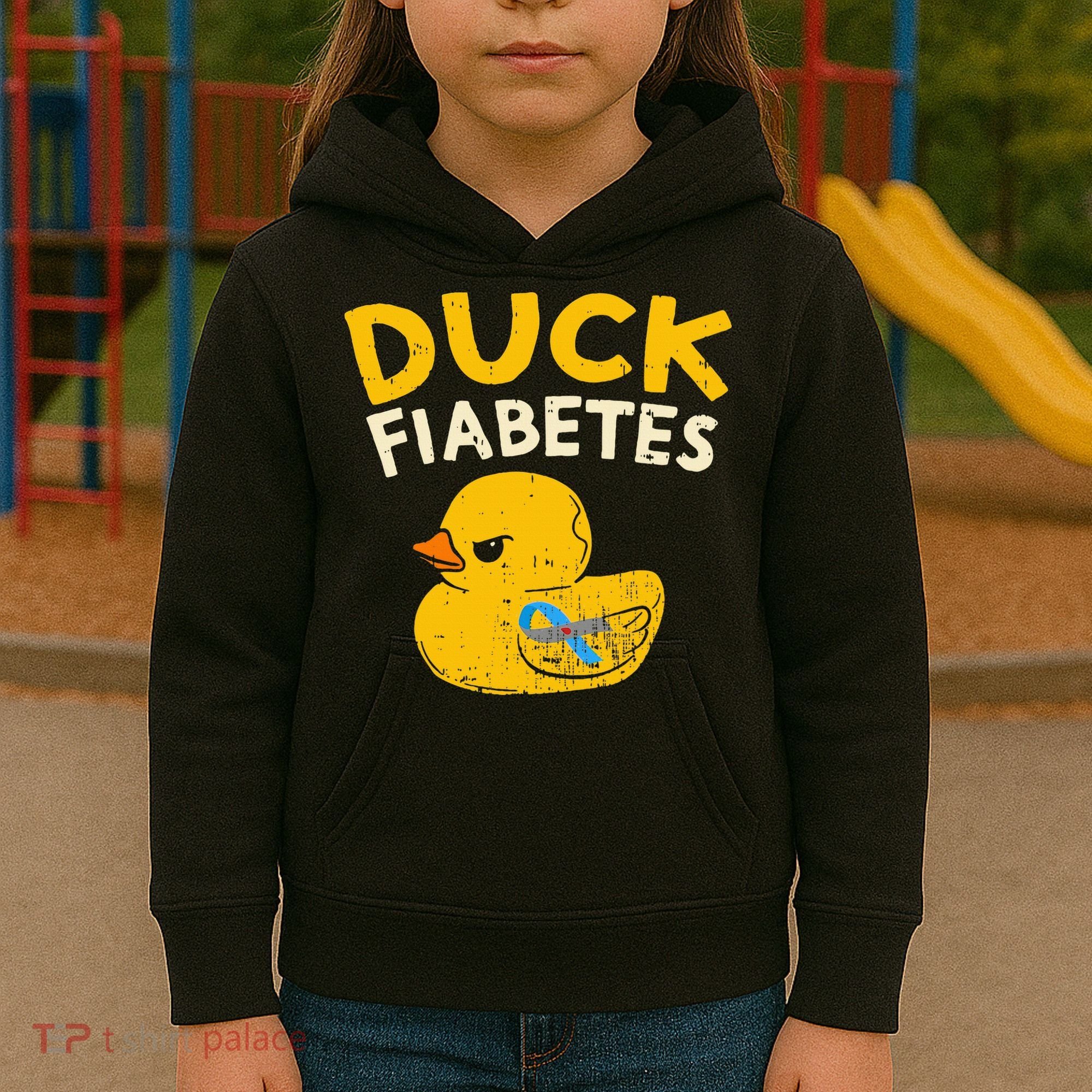 Diabetes Awareness I Duck Fiabetes I Cool Rubber Duck Kids Hoodie