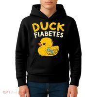 Diabetes Awareness I Duck Fiabetes I Cool Rubber Duck Kids Hoodie thumb 4