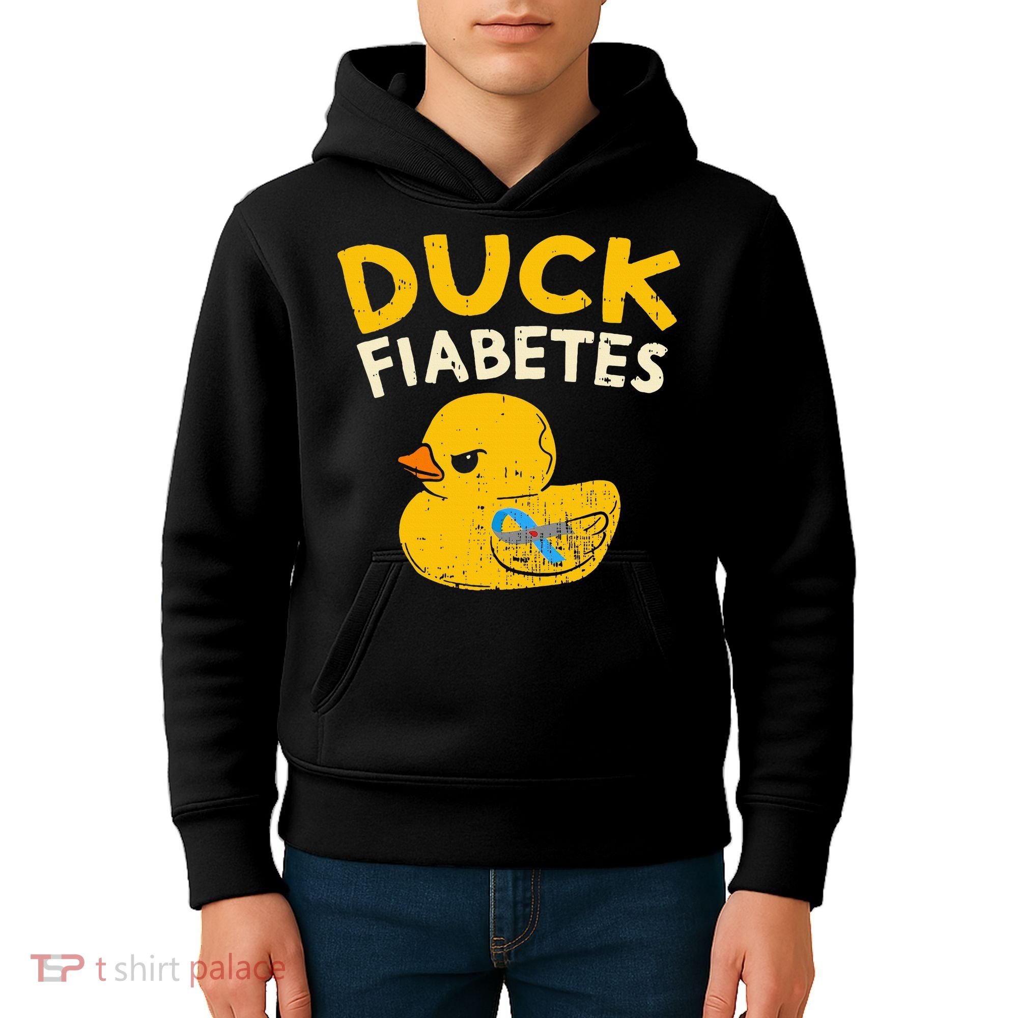Diabetes Awareness I Duck Fiabetes I Cool Rubber Duck Kids Hoodie
