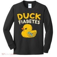 Diabetes Awareness I Duck Fiabetes I Cool Rubber Duck Kids Long Sleeve Shirt thumb 0
