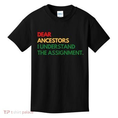 Dear Ancestors I Understand The Assignment Kids T-Shirt