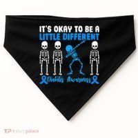 Diabetes Awareness It's Okay To Be A Different USA-Made Doggie Bandana thumb 0