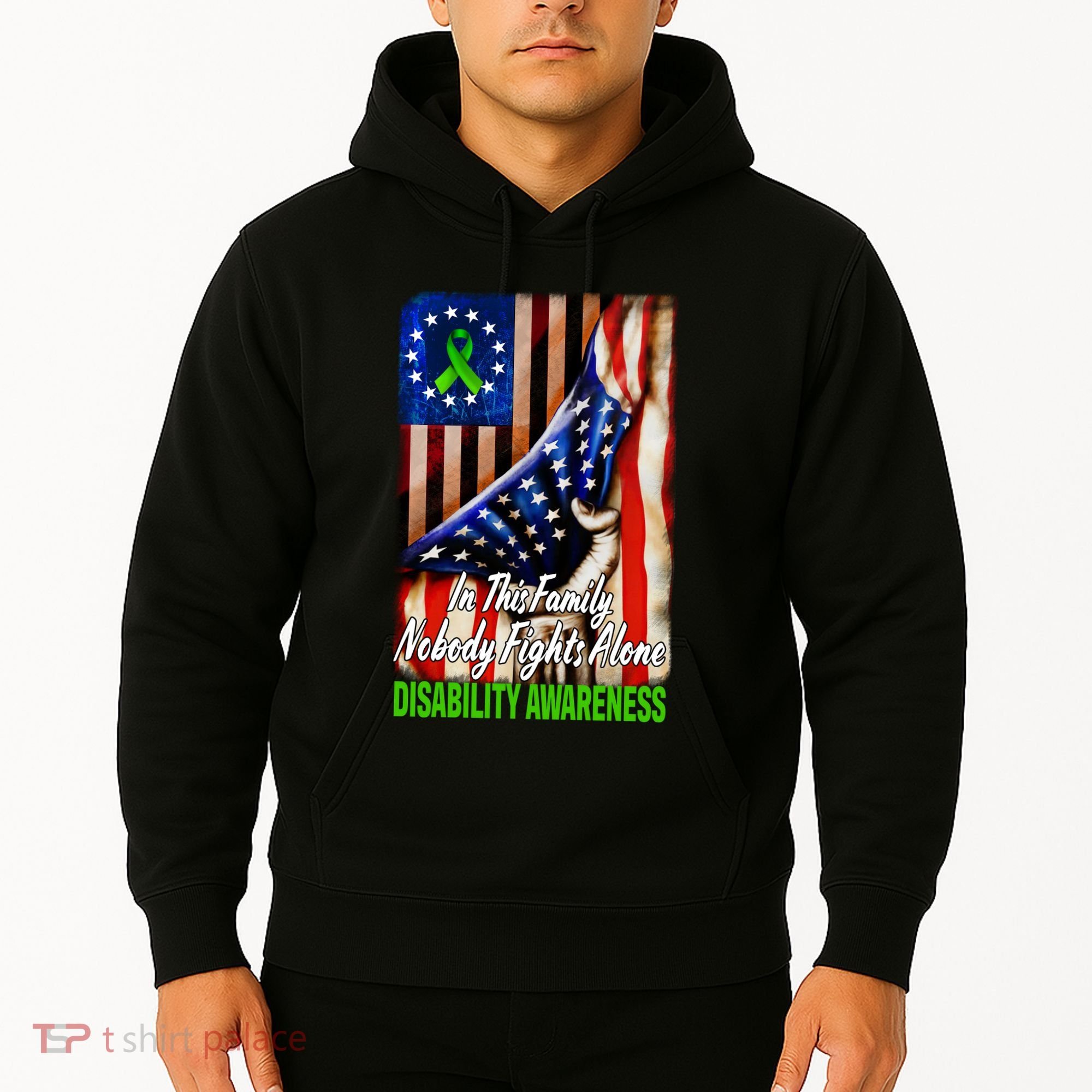 DISABILITY Awareness In This Family Nobody Fights Alone Classic Hoodie