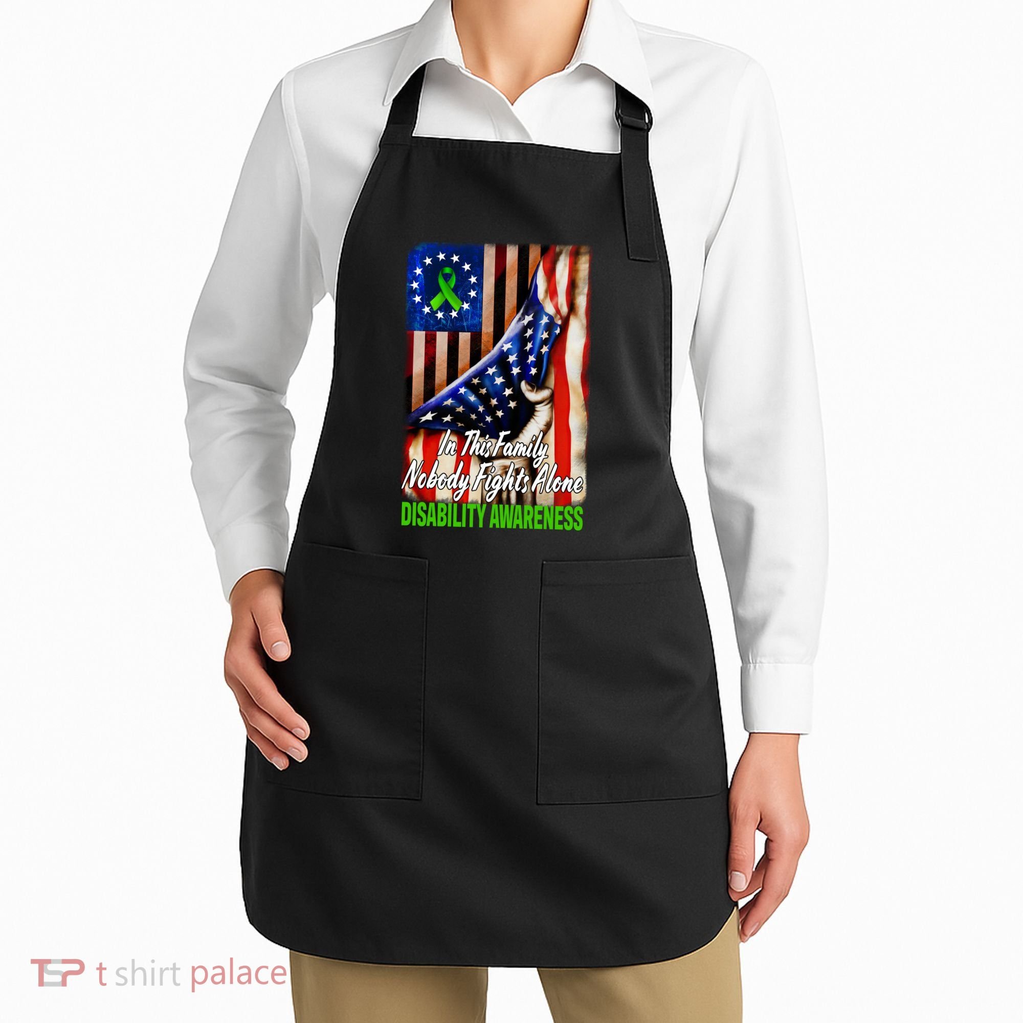 DISABILITY Awareness In This Family Nobody Fights Alone Classic Apron