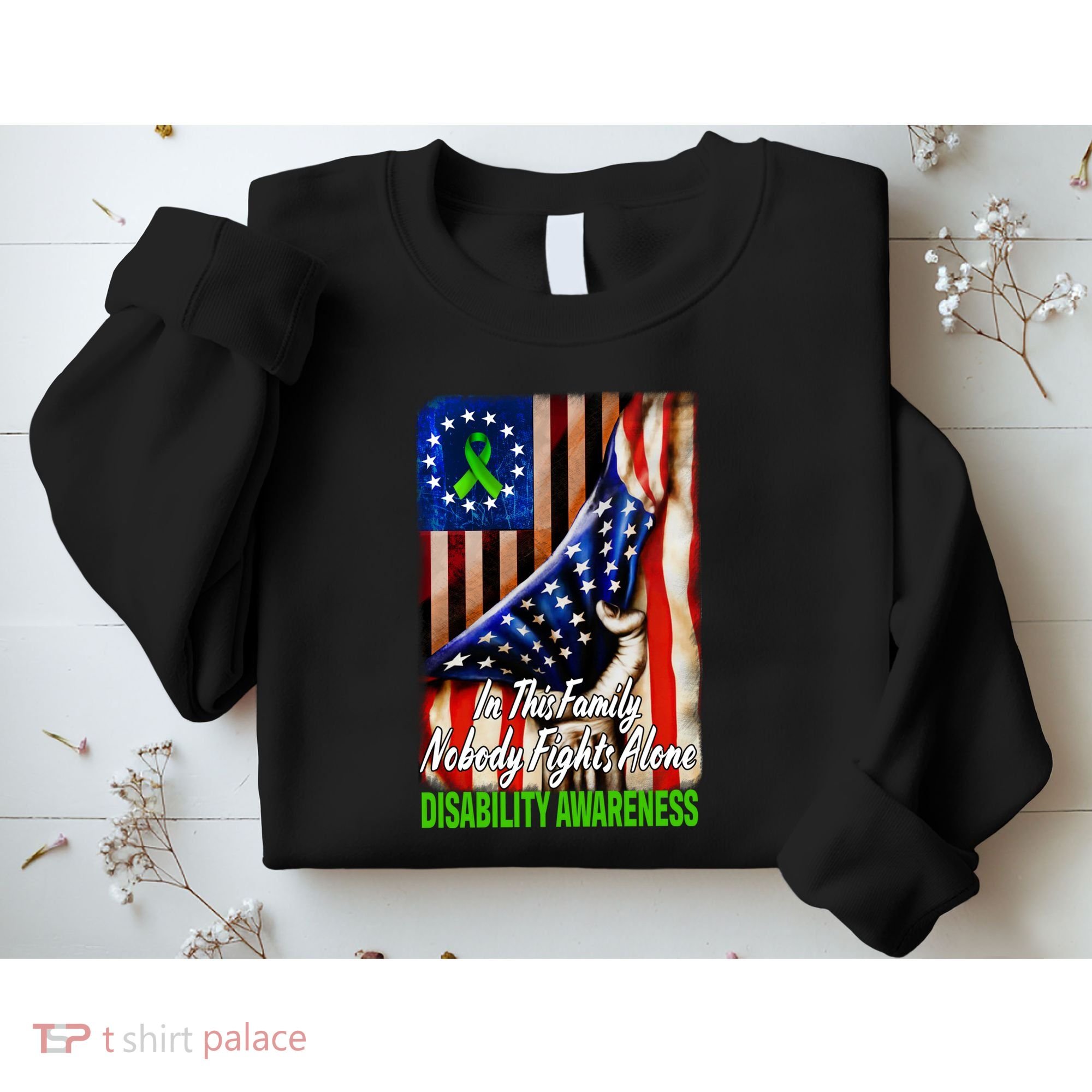 DISABILITY Awareness In This Family Nobody Fights Alone Classic Sweatshirt