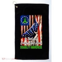 DISABILITY Awareness In This Family Nobody Fights Alone Classic Golf Towel thumb 0