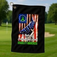 DISABILITY Awareness In This Family Nobody Fights Alone Classic Golf Towel thumb 1