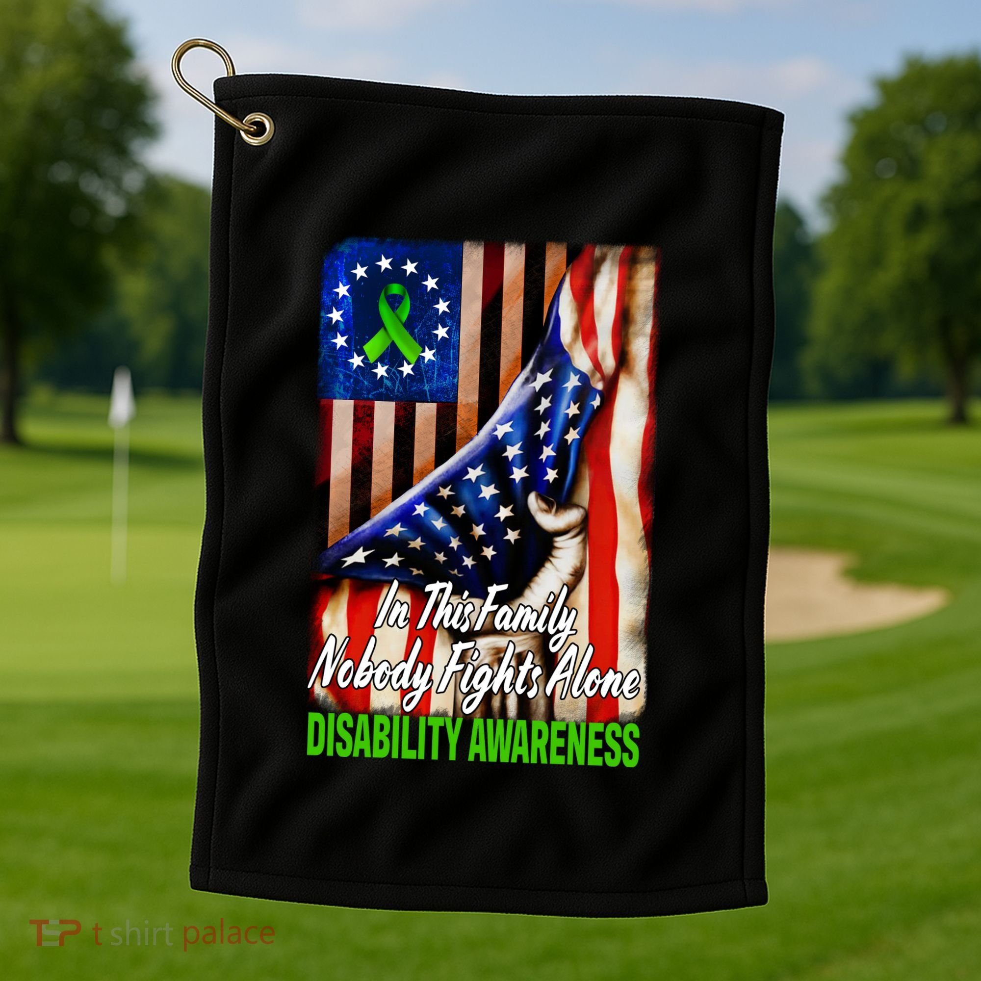 DISABILITY Awareness In This Family Nobody Fights Alone Classic Golf Towel