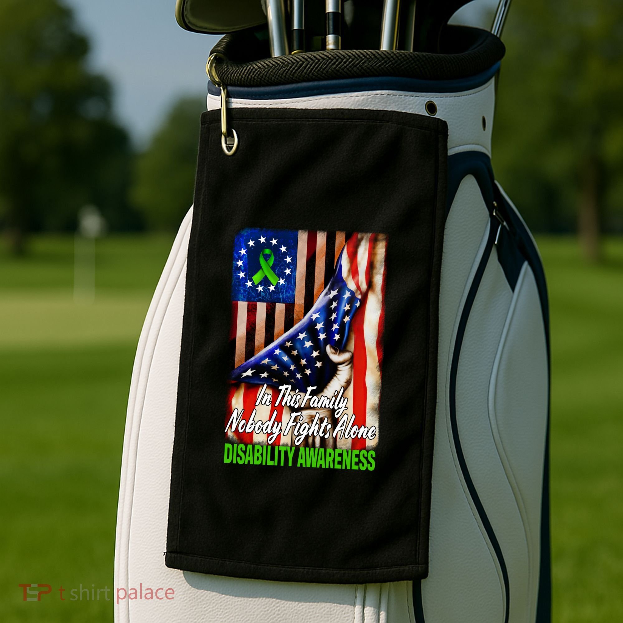 DISABILITY Awareness In This Family Nobody Fights Alone Classic Golf Towel