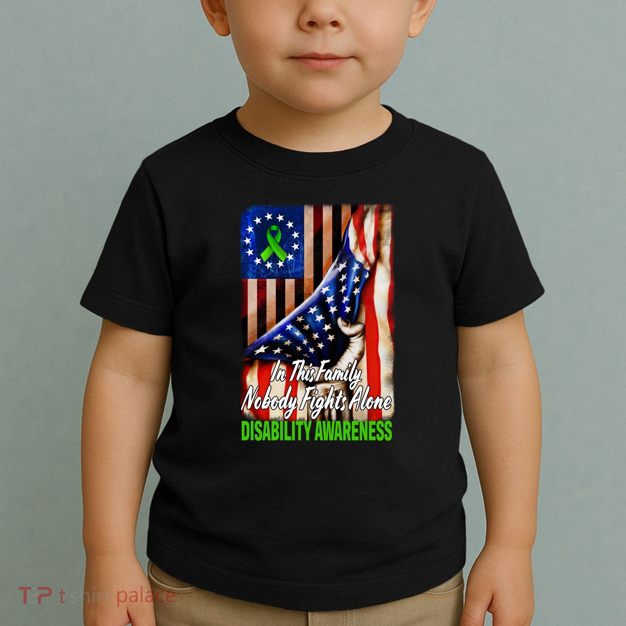DISABILITY Awareness In This Family Nobody Fights Alone Classic Toddler T-Shirt