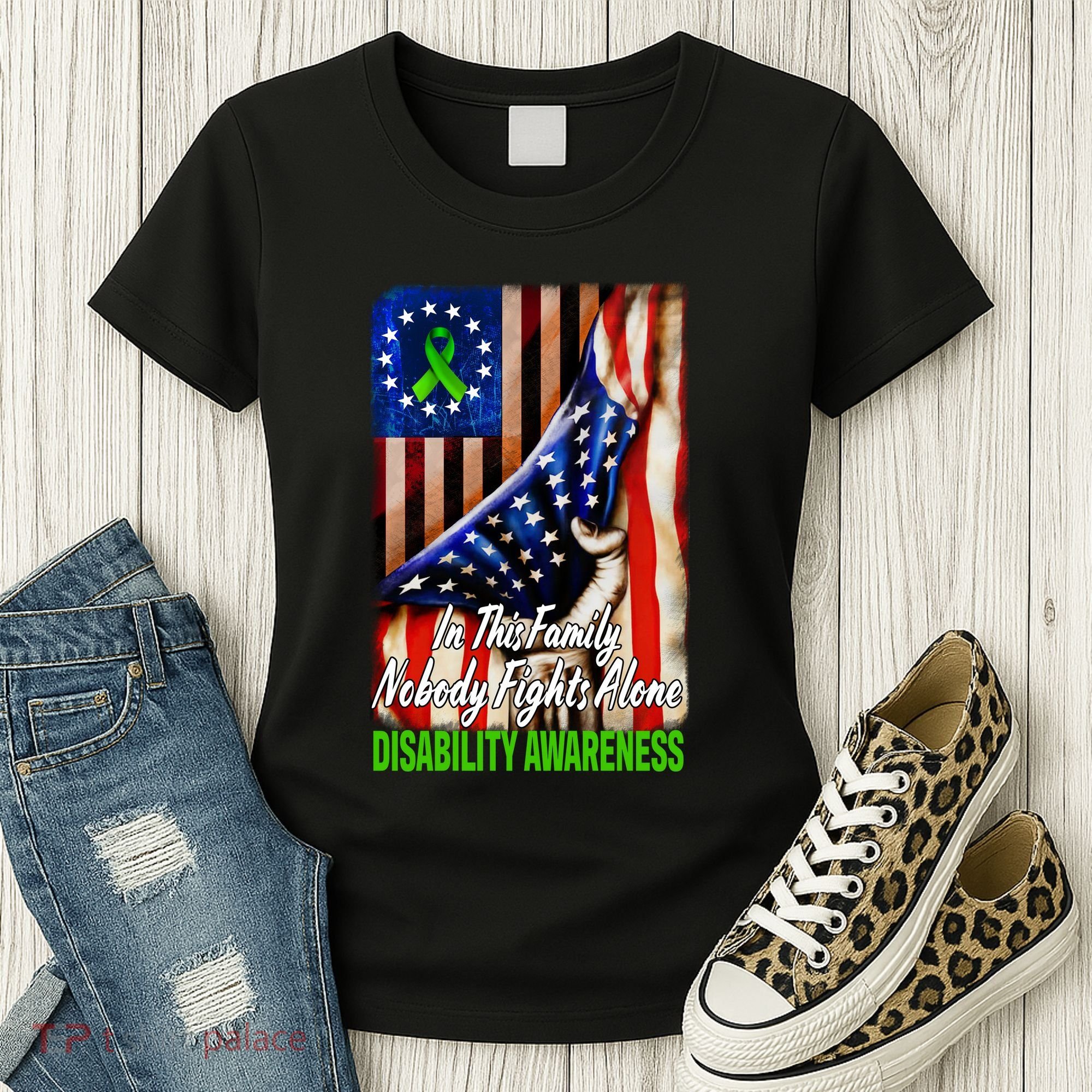 DISABILITY Awareness In This Family Nobody Fights Alone Classic Women's T-Shirt