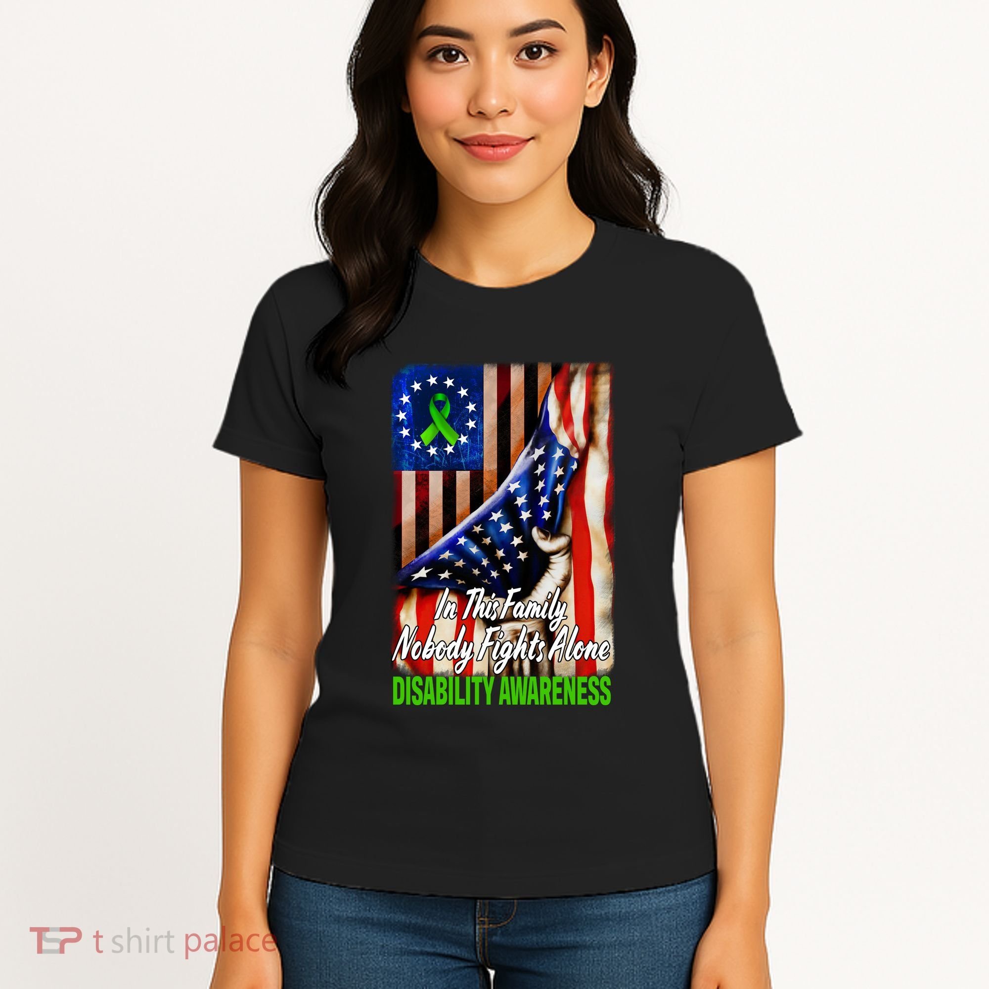 DISABILITY Awareness In This Family Nobody Fights Alone Classic Women's T-Shirt
