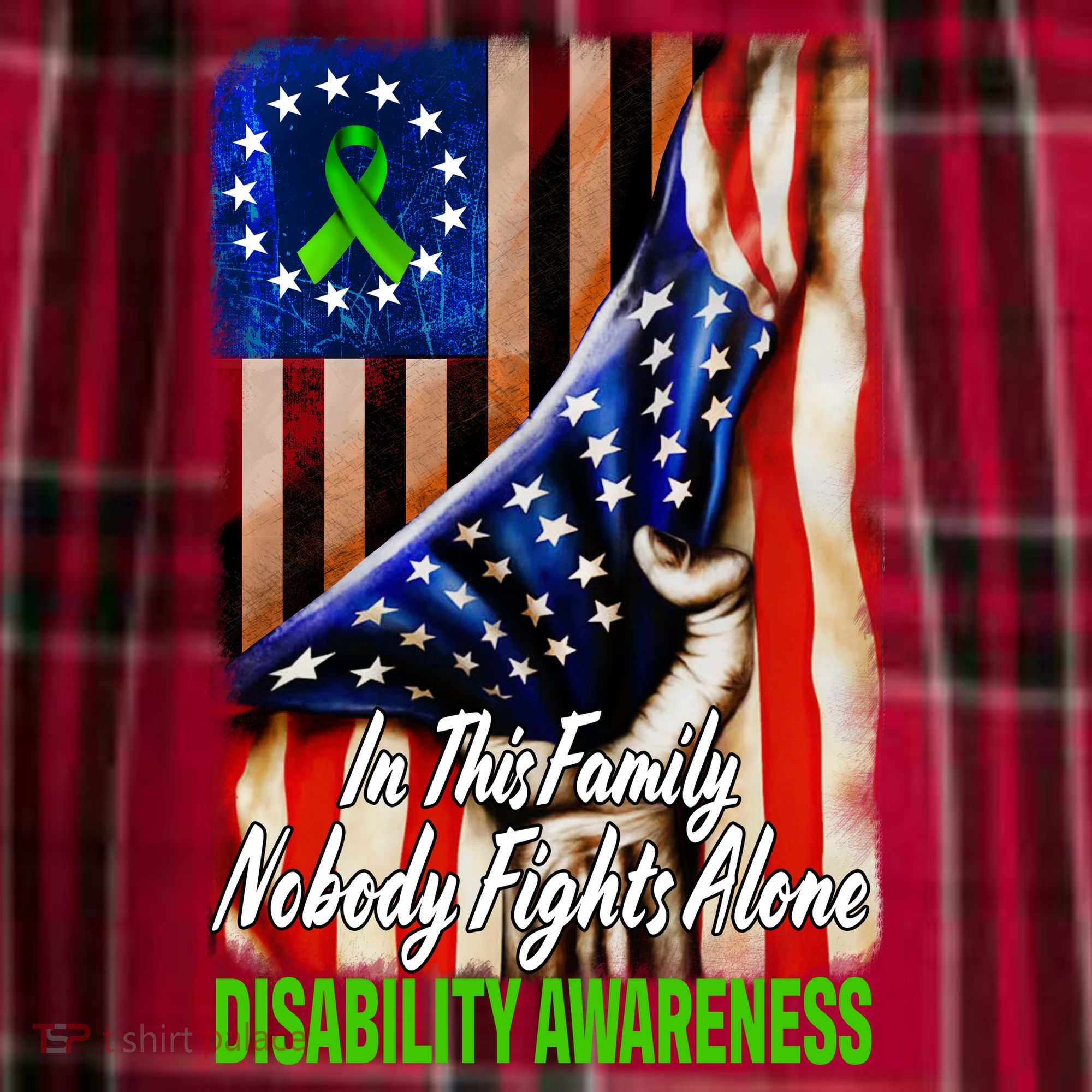 DISABILITY Awareness In This Family Nobody Fights Alone Classic Women's Flannel Plaid Pajama Pants