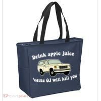 Drink Apple Juice Cause OJ Will Kill You Funny Tote Bag thumb 2