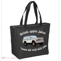 Drink Apple Juice Cause Oj Will Kill You Tote Bag thumb 2