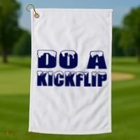 Do A Kickflip Ice And Snow Do A Kickflip For Men Women Golf Towel thumb 1