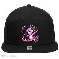 Dabbing Axolotl Kawaii Cute Axolotl Gaming 7 Panel Mesh Trucker Snapback Hat thumb 0