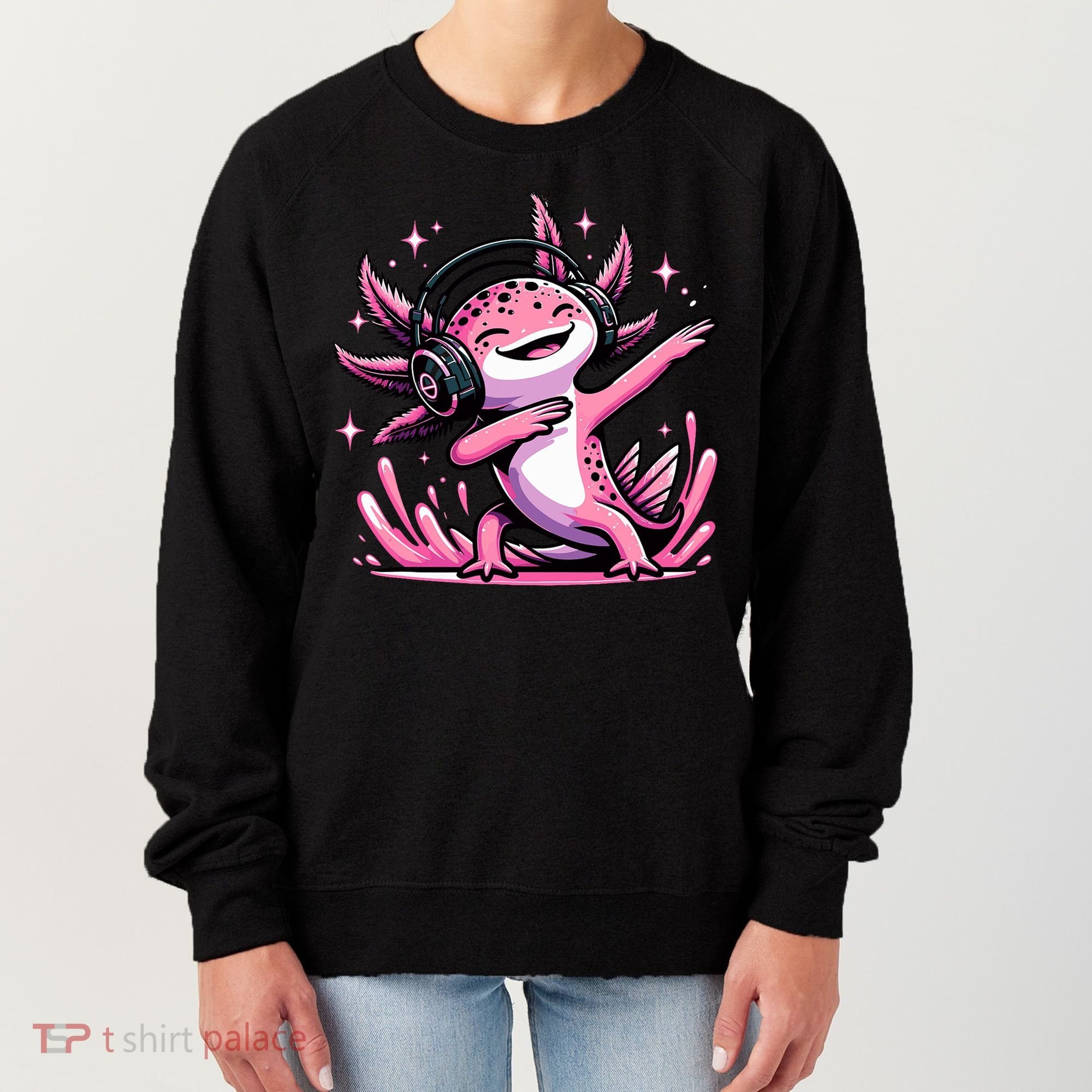 Dabbing Axolotl Kawaii Cute Axolotl Gaming Women's Sweatshirt