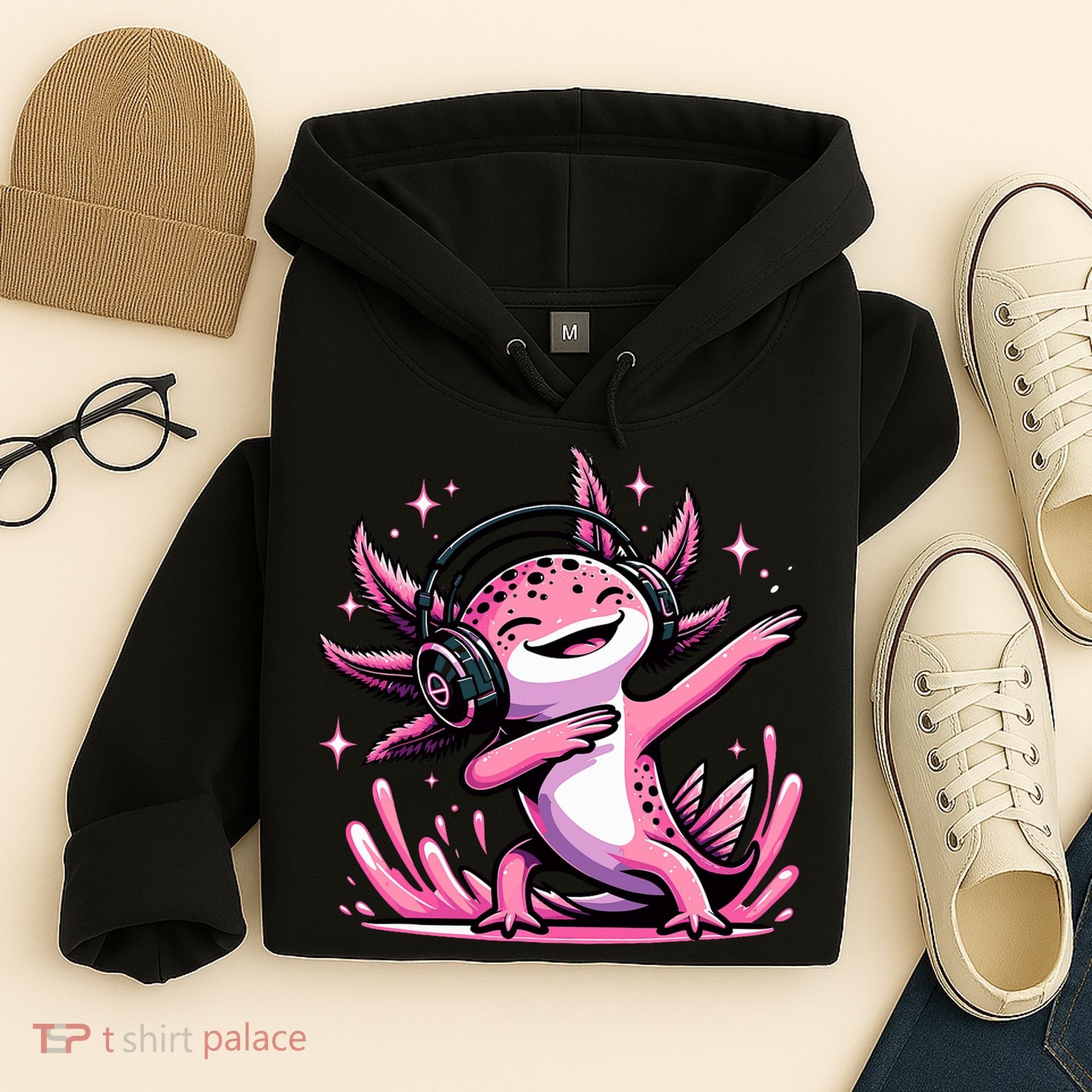 Dabbing Axolotl Kawaii Cute Axolotl Gaming Hoodie