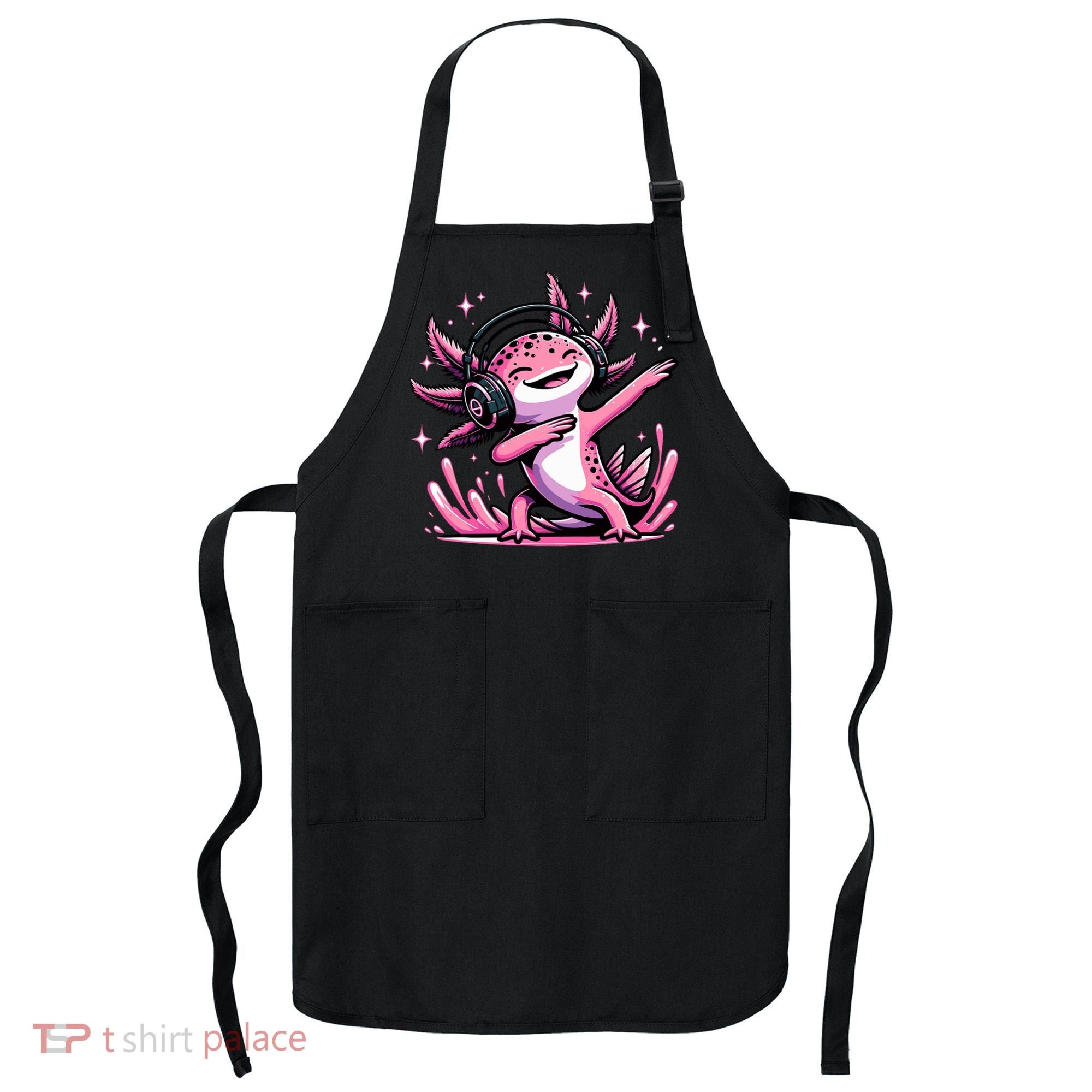 Dabbing Axolotl Kawaii Cute Axolotl Gaming Apron