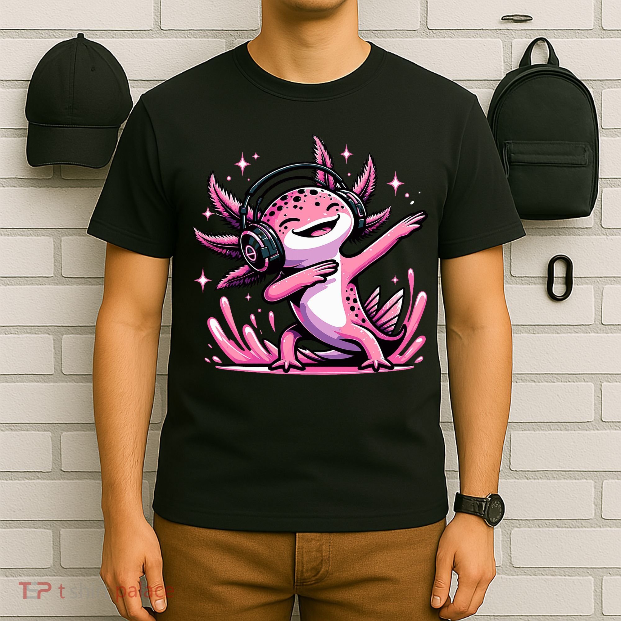 Dabbing Axolotl Kawaii Cute Axolotl Gaming T-Shirt