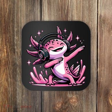 Dabbing Axolotl Kawaii Cute Axolotl Gaming Coaster