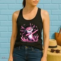 Dabbing Axolotl Kawaii Cute Axolotl Gaming Women's Tank Top thumb 2