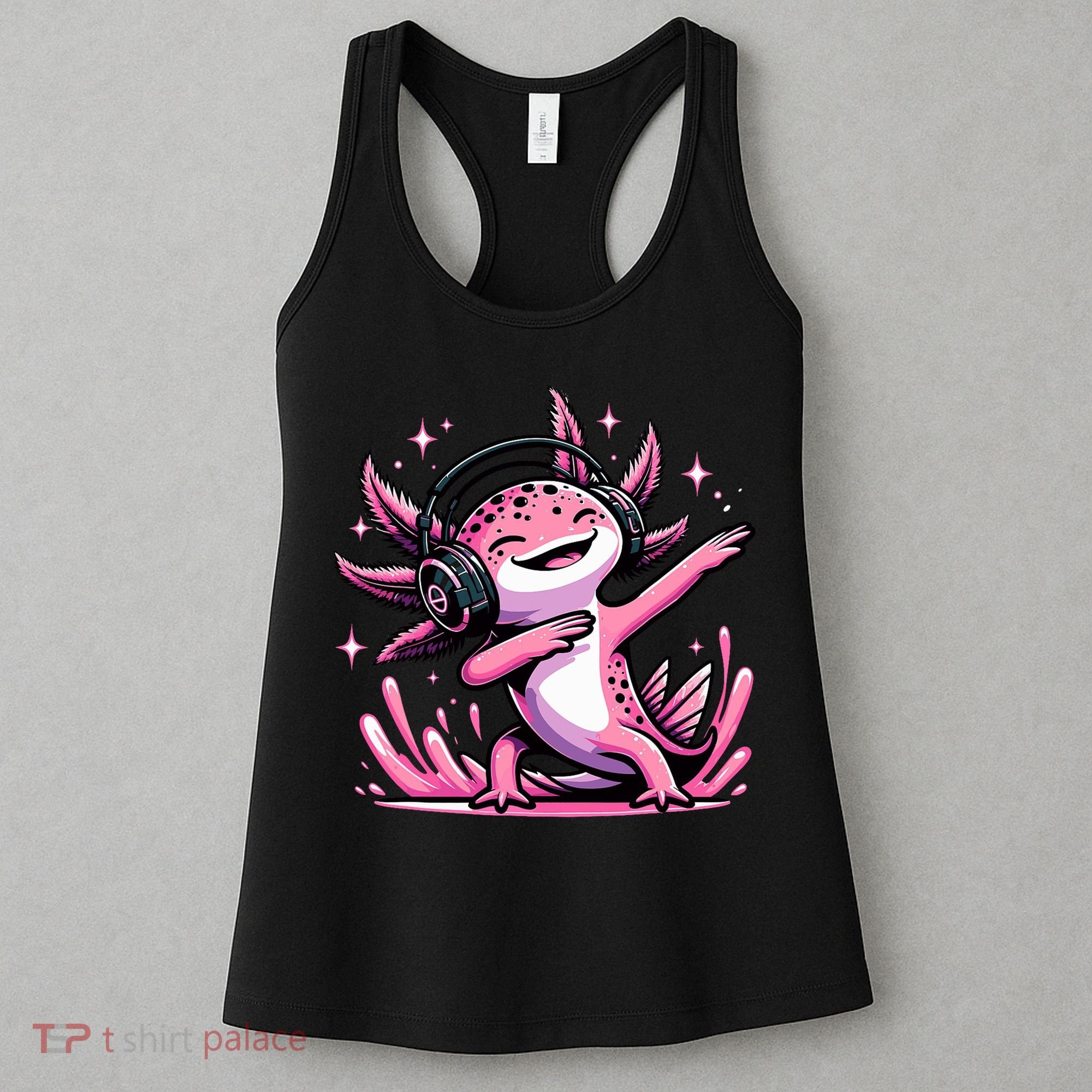 Dabbing Axolotl Kawaii Cute Axolotl Gaming Women's Tank Top