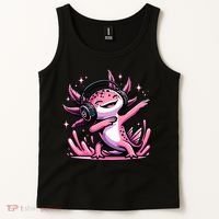 Dabbing Axolotl Kawaii Cute Axolotl Gaming Tank Top thumb 2