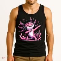 Dabbing Axolotl Kawaii Cute Axolotl Gaming Tank Top thumb 3