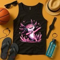 Dabbing Axolotl Kawaii Cute Axolotl Gaming Tank Top thumb 4