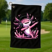 Dabbing Axolotl Kawaii Cute Axolotl Gaming Golf Towel thumb 1