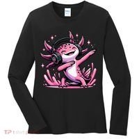 Dabbing Axolotl Kawaii Cute Axolotl Gaming Women's Long Sleeve Shirt thumb 0