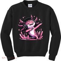 Dabbing Axolotl Kawaii Cute Axolotl Gaming Kids Sweatshirt thumb 0