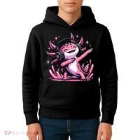 Dabbing Axolotl Kawaii Cute Axolotl Gaming Kids Hoodie thumb 4