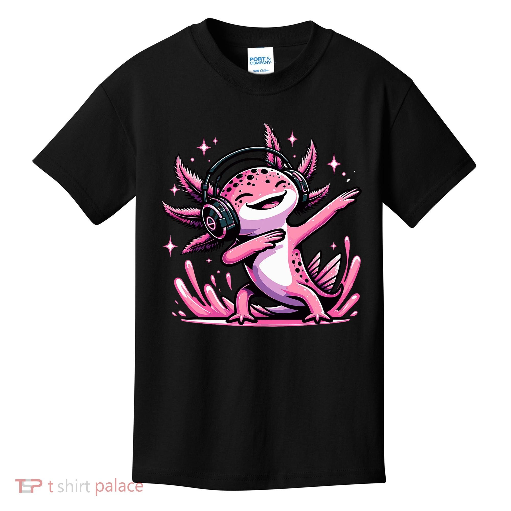 Dabbing Axolotl Kawaii Cute Axolotl Gaming Kids T-Shirt