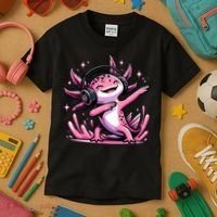 Dabbing Axolotl Kawaii Cute Axolotl Gaming Kids T-Shirt thumb 3
