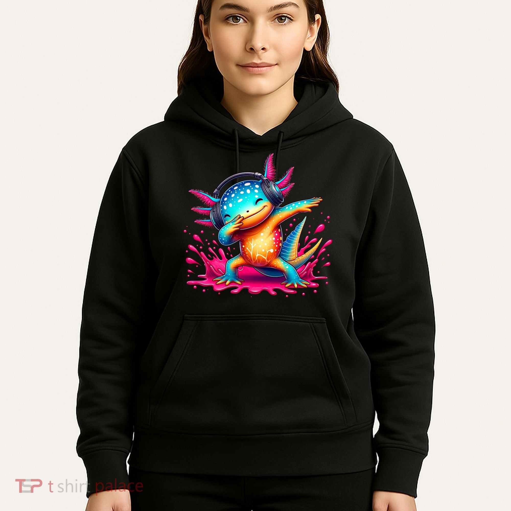 Dabbing Axolotl Kawaii Gaming Headphone  Hoodie
