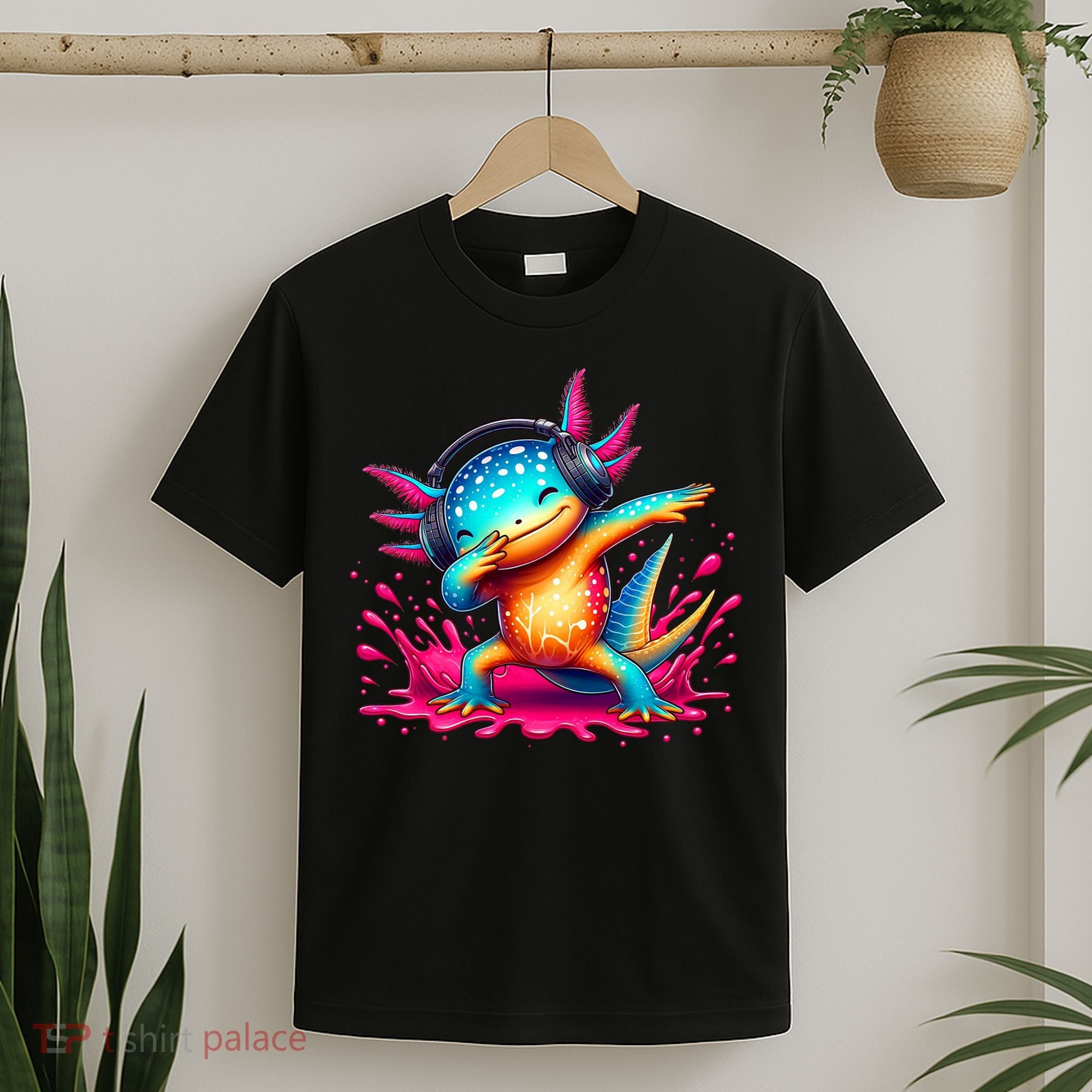 Dabbing Axolotl Kawaii Gaming Headphone  T-Shirt