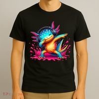 Dabbing Axolotl Kawaii Gaming Headphone  T-Shirt thumb 3