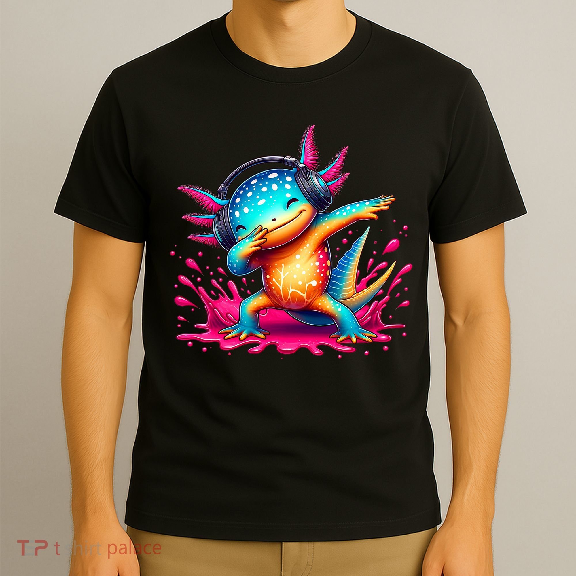 Dabbing Axolotl Kawaii Gaming Headphone  T-Shirt