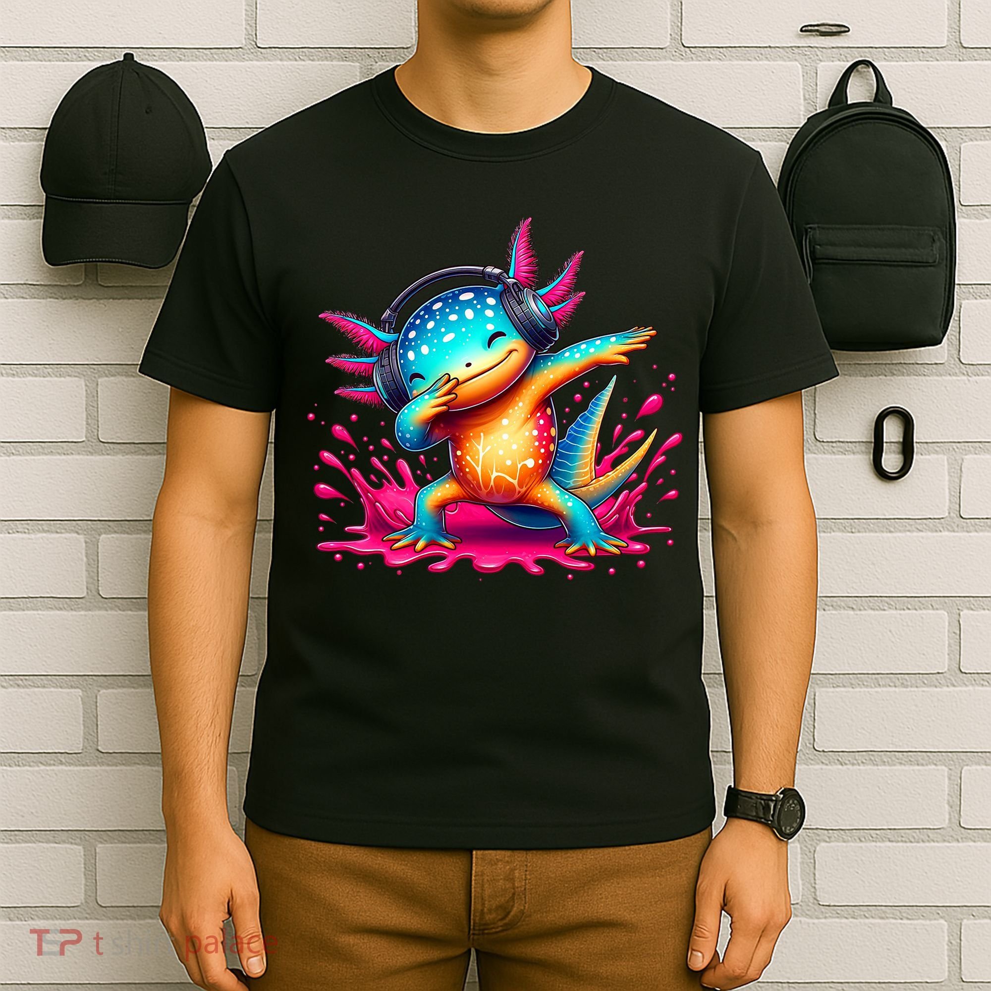 Dabbing Axolotl Kawaii Gaming Headphone  T-Shirt
