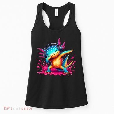 Dabbing Axolotl Kawaii Gaming Headphone  Women's Tank Top