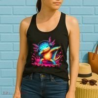 Dabbing Axolotl Kawaii Gaming Headphone  Women's Tank Top thumb 2