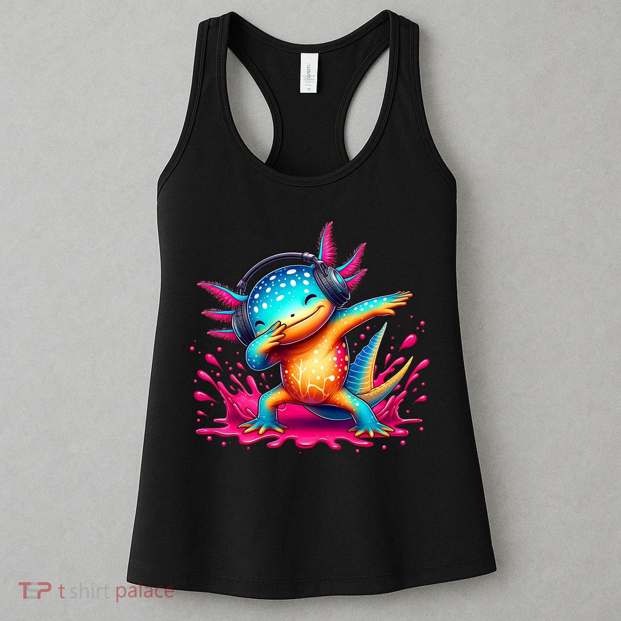 Dabbing Axolotl Kawaii Gaming Headphone  Women's Tank Top