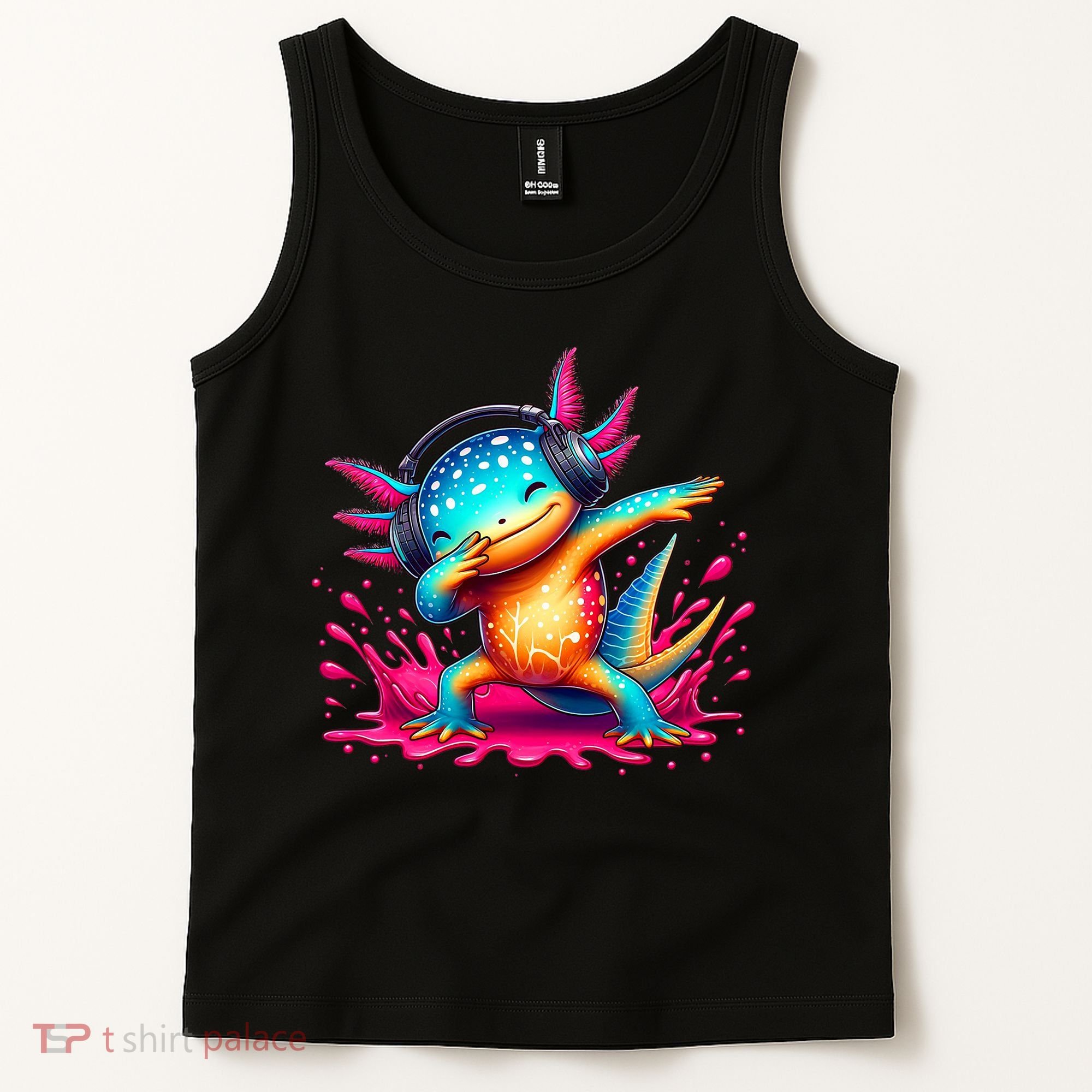 Dabbing Axolotl Kawaii Gaming Headphone  Tank Top